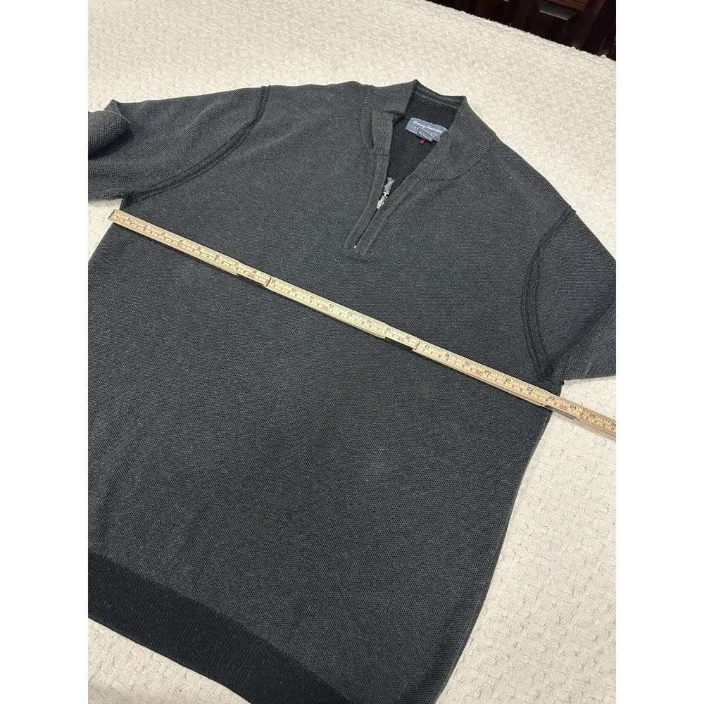 Tommy Bahama Reversible‎ Quarter Zip Sweater XL Gray 100% Pima Cotton Pullover
